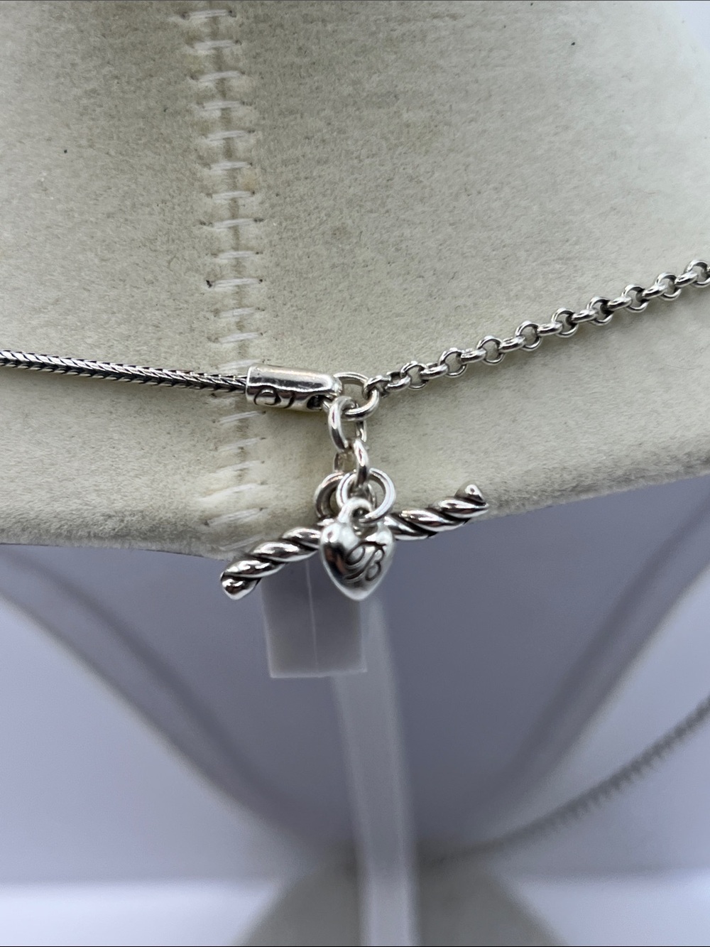 Brighton Kristall Heart Necklace Swarovski Crystals Double Chain Toggle Closure - Picture 12 of 12